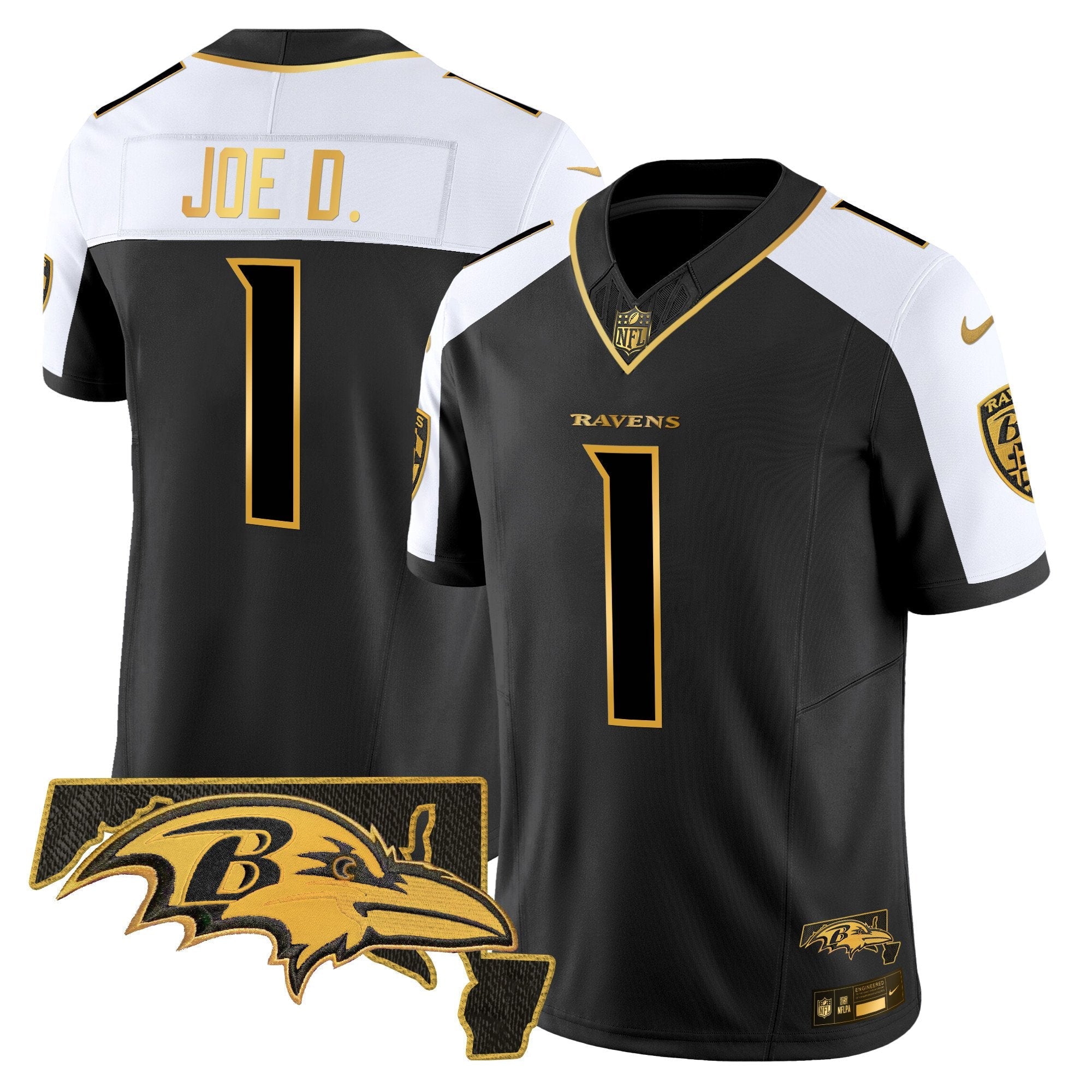 Ravens 2024 Gold Vapor Limited Jersey – All Stitched – Alternate – Joe D Jersey