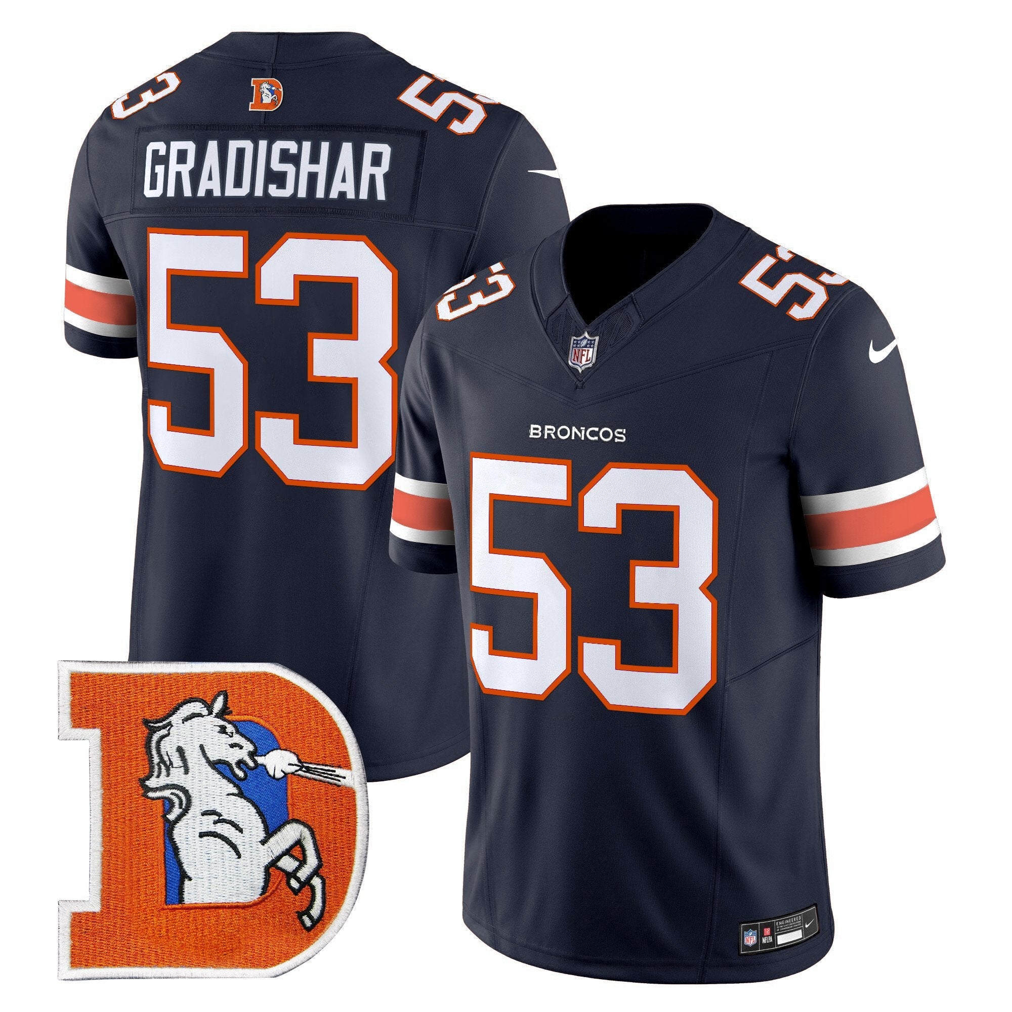 Denver Broncos Throwback Vapor Limited Jersey V2 – All Stitched – Navy – Randy Gradishar Jersey