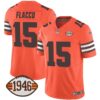 Browns 1946 75th Anniversary Patch Jersey – All Stitched – Orange – Joe Flacco Jersey