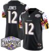 Ravens Maryland Flag 2024 AFC North Division Champions Patch Vapor Limited Jersey – All Stitched – Black – Jacoby Jones Jersey