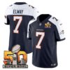 Denver Broncos Super Bowl 50 Patch Vapor Limited Jersey – All Stitched – Navy Alternate – John Elway Jersey
