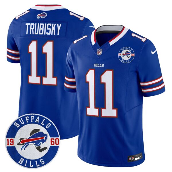 Buffalo Bills 2024 Vapor Limited Jersey – Est. 1960 Patch – All Stitched – Royal – Mitchell Trubisky Jersey