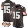 Browns 1946 75th Anniversary Patch Jersey – All Stitched – Brown – Joe Flacco Jersey