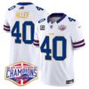 Bills 2024 AFC East Division Champions Gold Trim Vapor Limited Jersey – All Stitched – White – Von Miller Jersey