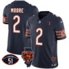 Bears Illinois Patch Vapor Jersey – All Stitched – Navy – D.J. Moore Jersey