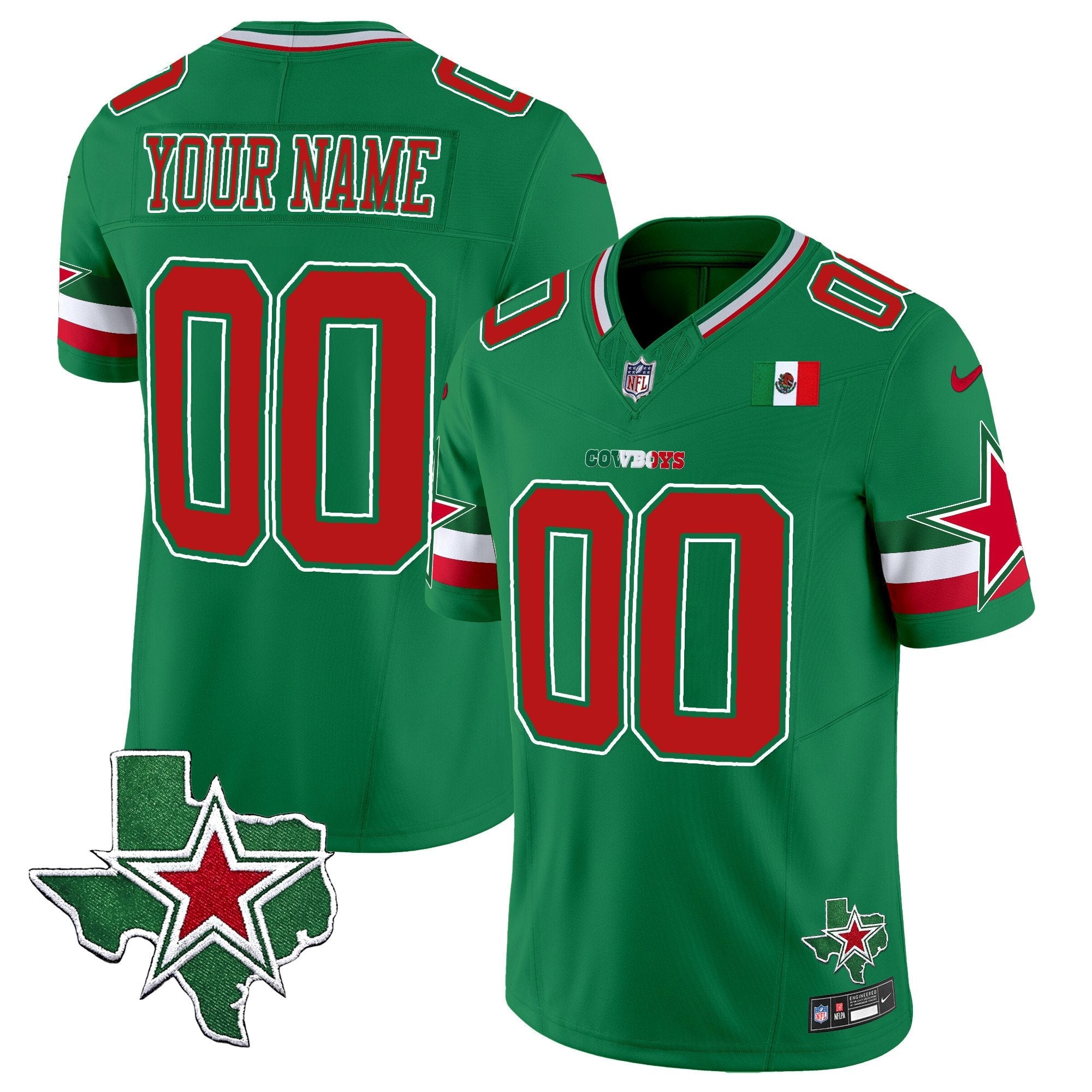 Cowboys 2024 Mexico Vapor Premier Limited Custom Jersey – All Stitched – Green Jersey