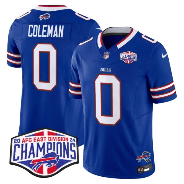 Bills 2024 AFC East Division Champions Vapor Limited Jersey – All Stitched – Royal – Keon Coleman Jersey