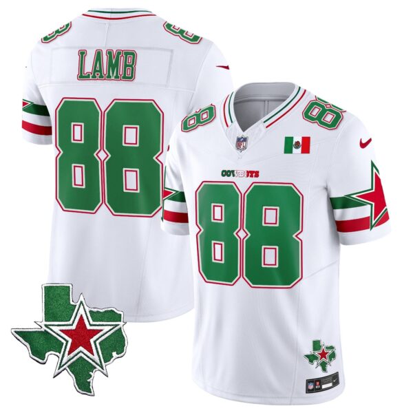 Cowboys 2024 Mexico Vapor Limited Jersey – All Stitched – White – CeeDee Lamb Jersey
