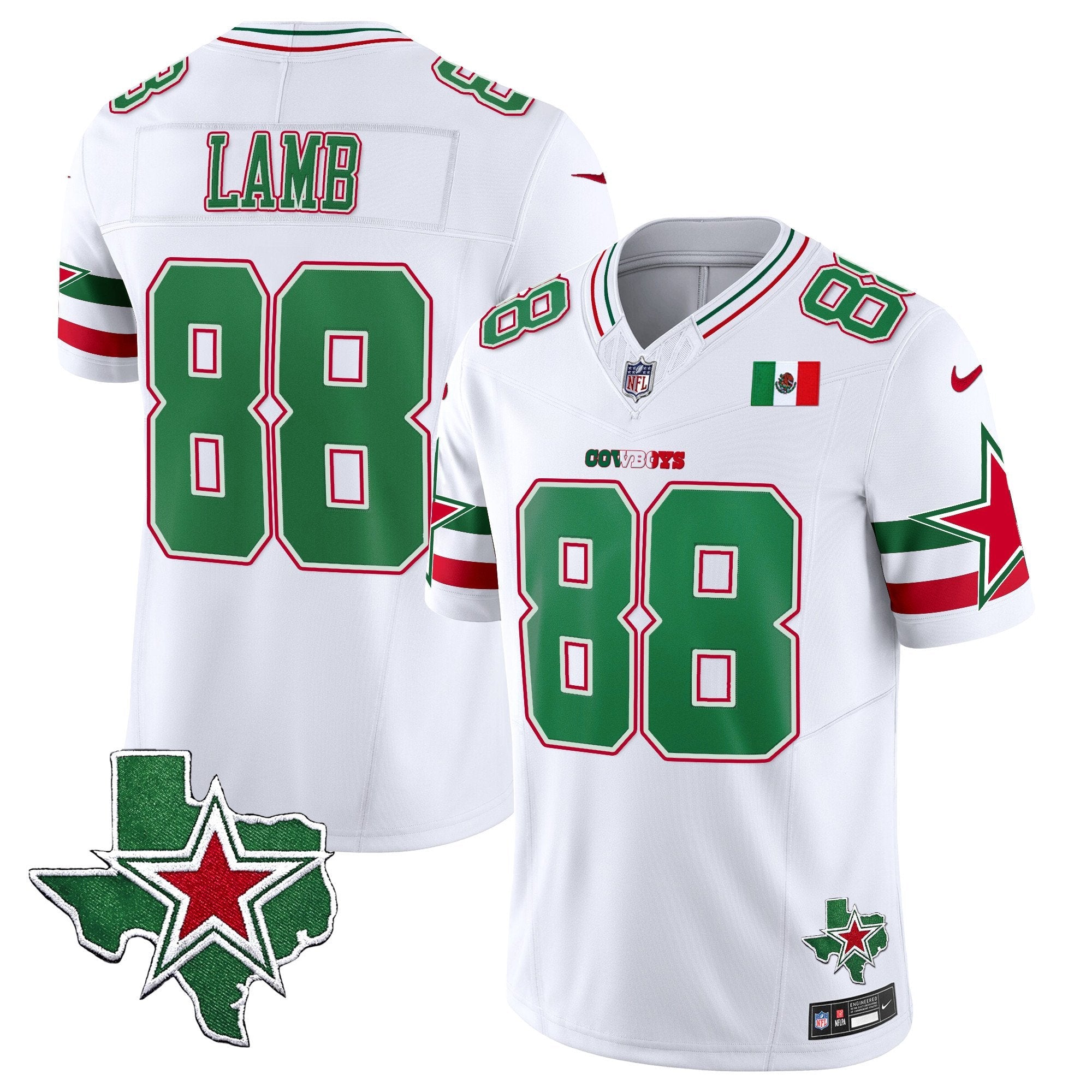 Cowboys 2024 Mexico Vapor Limited Jersey – All Stitched – White – CeeDee Lamb Jersey