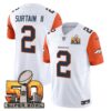 Denver Broncos Super Bowl 50 Patch Vapor Limited Jersey – All Stitched – Orange Sleeves – Patrick Surtain II Jersey