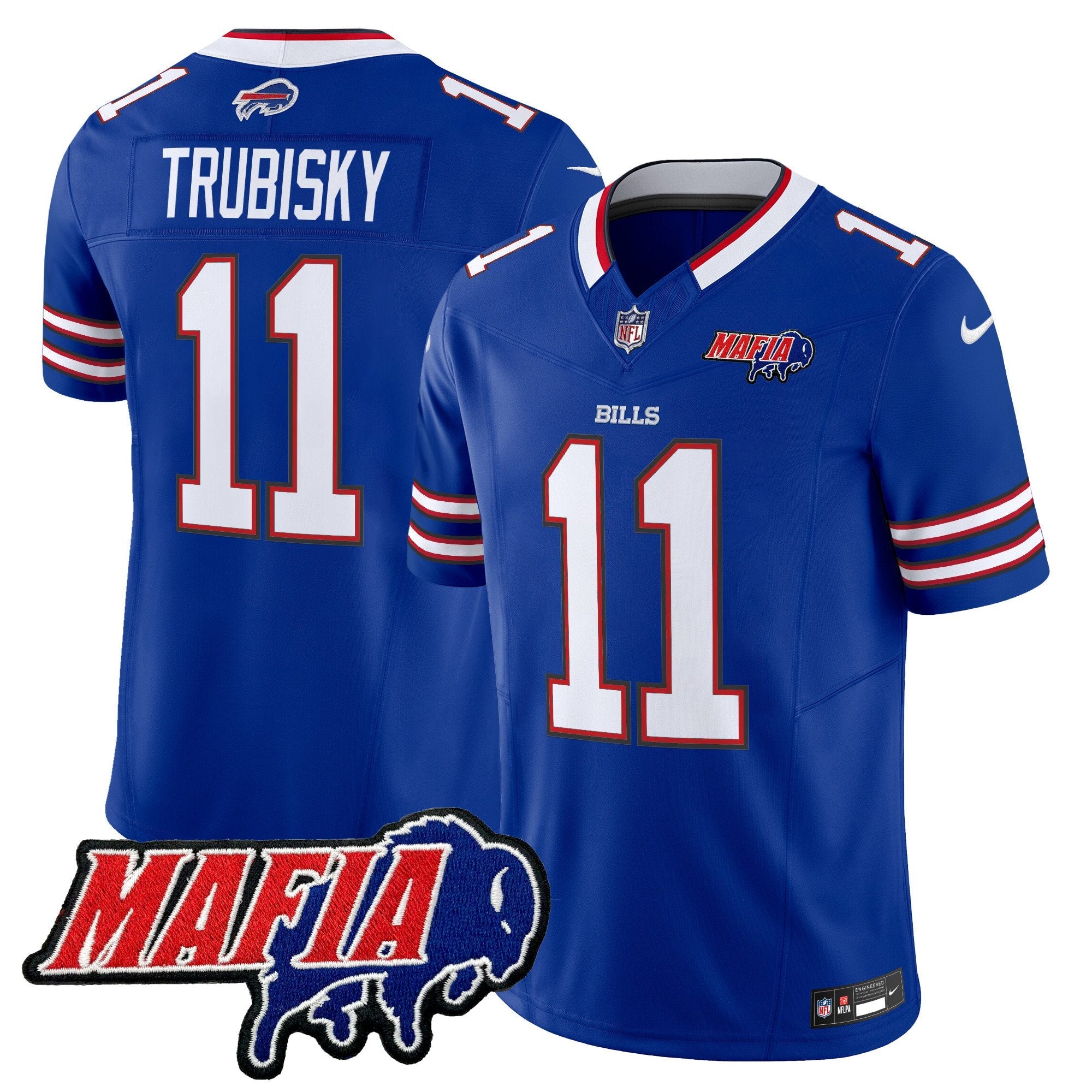 Buffalo Bills 2024 Bills Mafia Patch Vapor Limited Jersey – All Stitched – Royal – Mitchell Trubisky Jersey