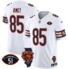 Bears Illinois Patch Vapor Jersey – All Stitched – White – Cole Kmet Jersey