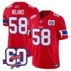 Bills 60th Anniversary Patch Vapor Limited Jersey – All Stitched – Red – Matt Milano Jersey