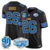 Detroit Lions 2024 NFC North Division Champions Patch Gold Trim Vapor Limited Jersey – All Stitched – Black – Jahmyr Gibbs Jersey