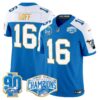 Detroit Lions 2024 NFC North Division Champions Patch Gold Trim Vapor Limited Jersey – All Stitched – Blue Alternate – Jared Goff Jersey