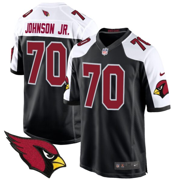 Arizona Cardinals 2024 Game Jersey – All Stitched – Black Alternate – Paris Johnson Jr. Jersey