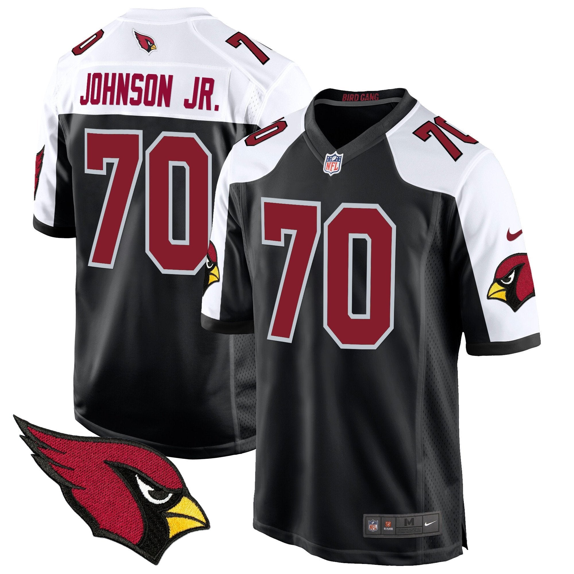 Arizona Cardinals 2024 Game Jersey – All Stitched – Black Alternate – Paris Johnson Jr. Jersey