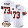 Browns 1946 75th Anniversary Patch Jersey – All Stitched – 1946 White – Joe Thomas Jersey