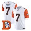 Denver Broncos Throwback Vapor Limited Jersey V2 – All Stitched – Orange Sleeves – John Elway Jersey