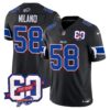 Bills 60th Anniversary Patch Vapor Limited Jersey – All Stitched – Black – Matt Milano Jersey