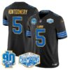 Detroit Lions 2024 NFC North Division Champions Patch Gold Trim Vapor Limited Jersey – All Stitched – Black – David Montgomery Jersey