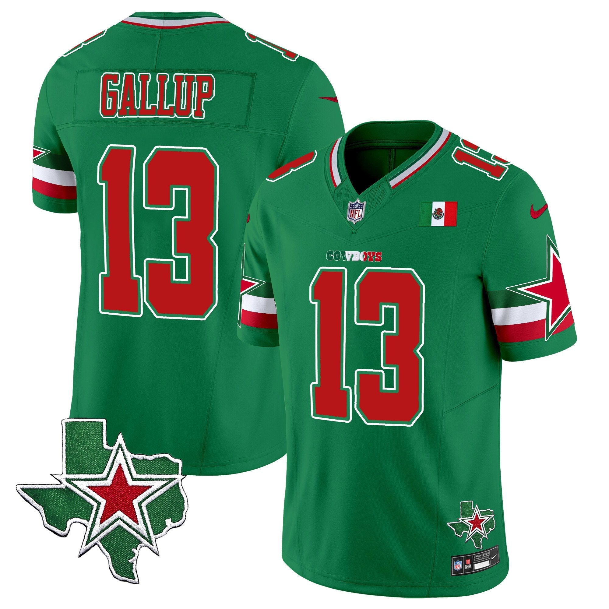 Cowboys 2024 Mexico Vapor Limited Jersey – All Stitched – Green – Michael Gallup Jersey