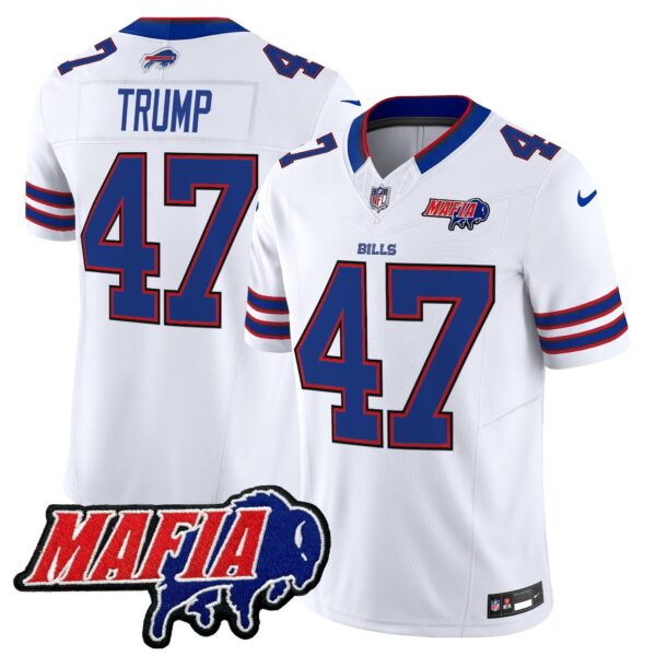 Buffalo Bills 2024 Bills Mafia Patch Vapor Limited Jersey – All Stitched – White – Donald Trump Jersey