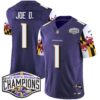 Ravens Maryland Flag 2024 AFC North Division Champions Patch Vapor Limited Jersey – All Stitched – Purple – Joe D Jersey