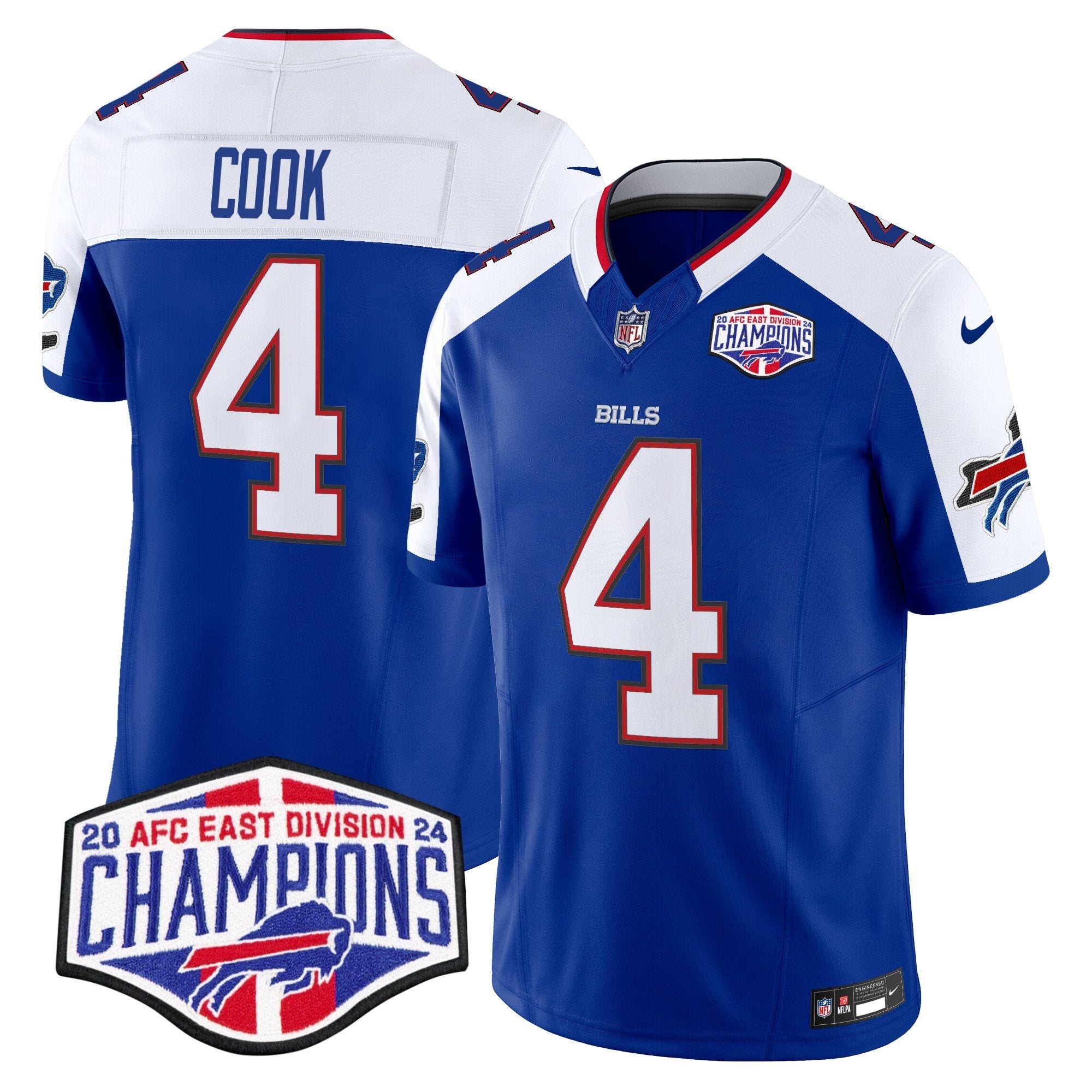 Bills 2024 AFC East Division Champions Vapor Limited Jersey – All Stitched – Royal Alternate – James Cook Jersey