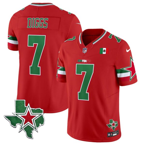 Cowboys 2024 Mexico Vapor Limited Jersey – All Stitched – Red – Trevon Diggs Jersey
