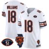 Bears Illinois Patch Vapor Jersey – All Stitched – White – Caleb Williams Jersey