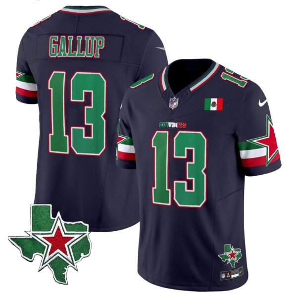 Cowboys 2024 Mexico Vapor Limited Jersey – All Stitched – Navy – Michael Gallup Jersey