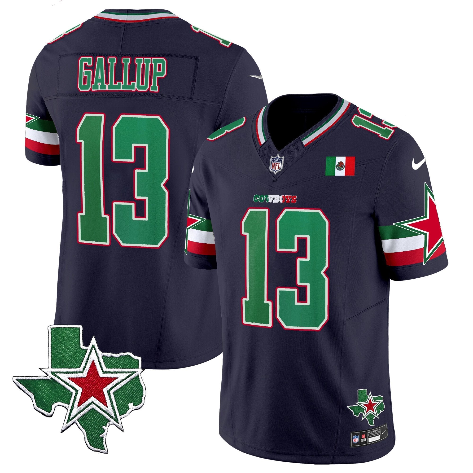 Cowboys 2024 Mexico Vapor Limited Jersey – All Stitched – Navy – Michael Gallup Jersey