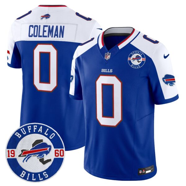 Buffalo Bills 2024 Vapor Limited Jersey – Est. 1960 Patch – All Stitched – Royal Alternate – Keon Coleman Jersey