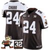 Browns #32 Jim Brown Memorial Patch Vapor Limited Jersey V2 – All Stitched – Alternate – Nick Chubb Jersey