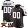 Browns #32 Jim Brown Memorial Patch Vapor Limited Custom Jersey V2 – All Stitched – Alternate Jersey
