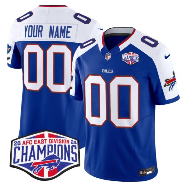 Bills 2024 AFC East Division Champions Vapor Limited Custom Jersey – All Stitched – Royal Alternate Jersey
