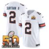 Denver Broncos Super Bowl 50 Patch Vapor Limited Jersey – All Stitched – White – Patrick Surtain II Jersey