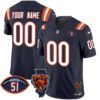Bears Illinois Patch Vapor Limited Custom Jersey V2 – All Stitched – Navy Jersey