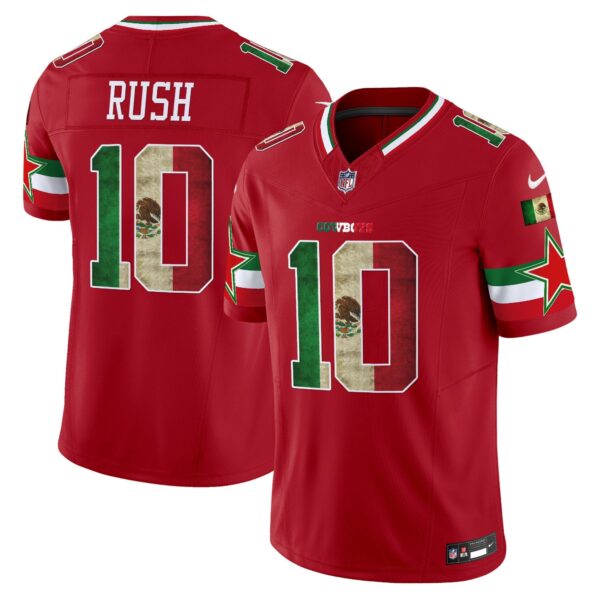 Dallas Cowboys Mexico Vapor Limited Jersey V3 – All Stitched – Red – Cooper Rush Jersey