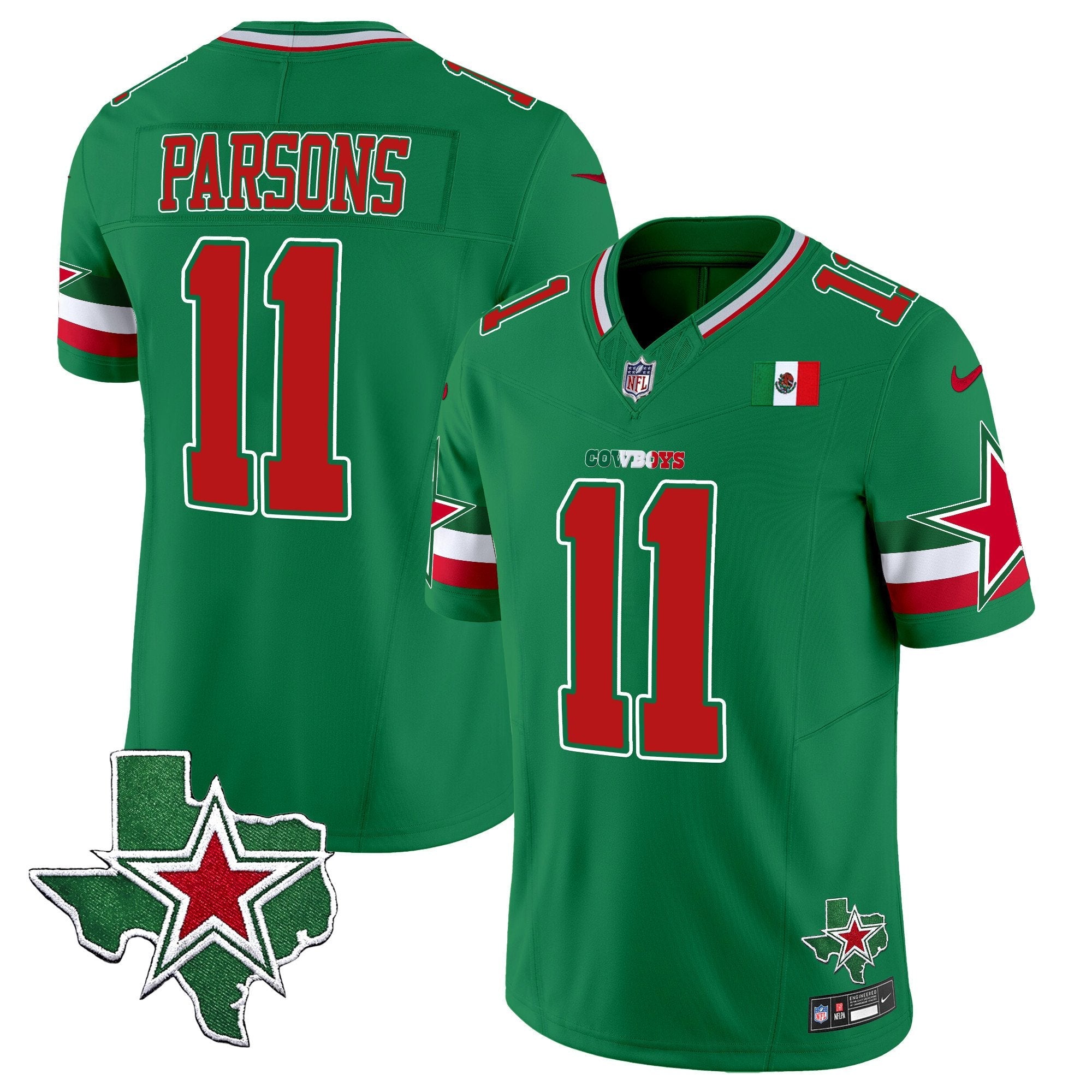 Cowboys 2024 Mexico Vapor Limited Jersey – All Stitched – Green – Micah Parsons Jersey