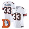Denver Broncos Throwback Vapor Limited Jersey V2 – All Stitched – White – Javonte Williams Jersey