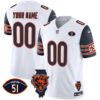 Bears Illinois Patch Vapor Custom Jersey – All Stitched – Navy Sleeves Jersey