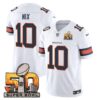 Denver Broncos Super Bowl 50 Patch Vapor Limited Jersey – All Stitched – White – Bo Nix Jersey