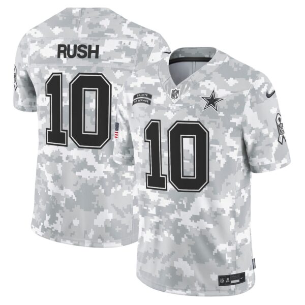 Dallas Cowboys 2024 Salute to Service Vapor Limited Jersey – All stitched – Arctic Camo – Cooper Rush Jersey