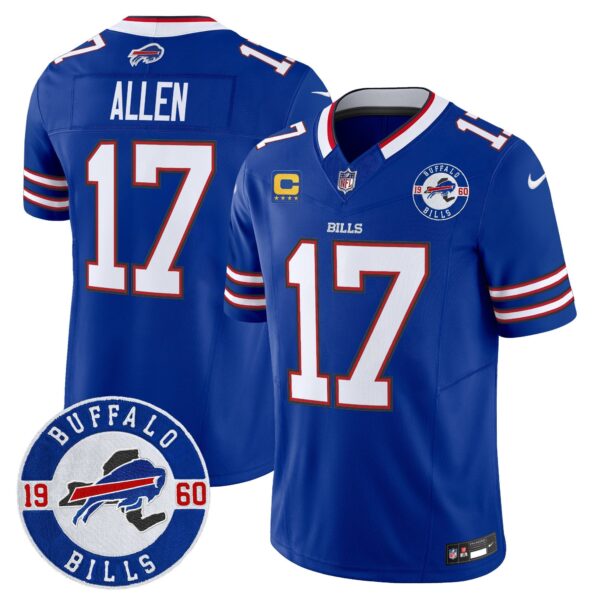 Buffalo Bills 2024 Vapor Limited Jersey – Est. 1960 Patch – All Stitched – Royal – Josh Allen Jersey