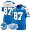 Detroit Lions 2024 NFC North Division Champions Patch Gold Trim Vapor Limited Jersey – All Stitched – Blue Alternate – Sam Laporta Jersey