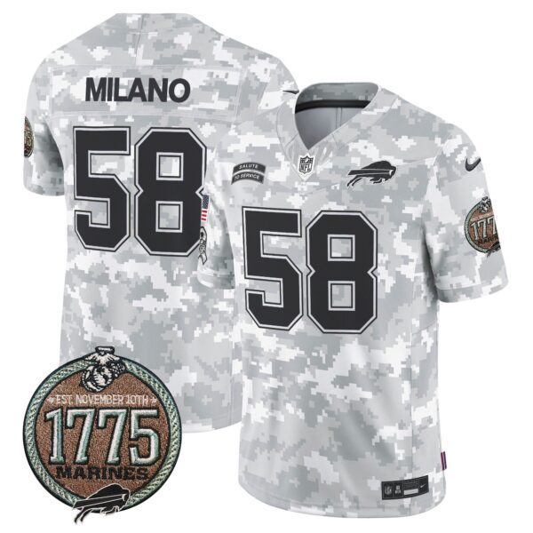 Bills 2024 Salute to Service Establishment Year Patch Vapor Limited Jersey – All Stitched – Marines – Matt Milano Jersey