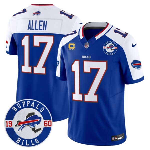 Buffalo Bills 2024 Vapor Limited Jersey – Est. 1960 Patch – All Stitched – Royal Alternate – Josh Allen Jersey