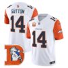 Denver Broncos Throwback Vapor Limited Jersey V2 – All Stitched – Orange Sleeves – Courtland Sutton Jersey